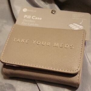 Pill Case "TAKE YOUR MEDS" W CARD HOLDER SLOTS BRAND NEW LP